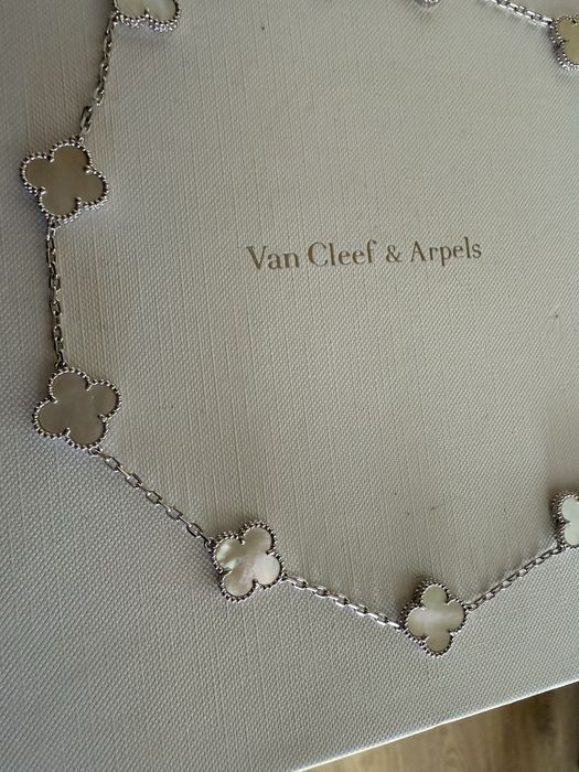 Нови сребърно колие Van cleef седеф