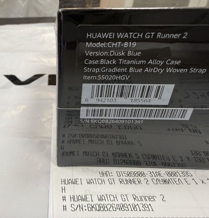 ЗАПЕЧАТАН 43mm Huawei watch GT Runner Гаранция Vivacom 2028 Blue