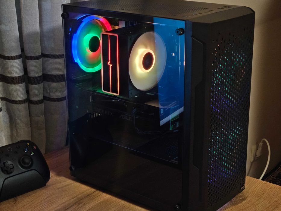 Нов Геймърски Компютър Ryzen 5 8400F / ASUS RTX 5060 Dual OC 8GB / 16GB DDR5 / 1TB NVMe SSD / 1080p Gaming PC / Гаранция