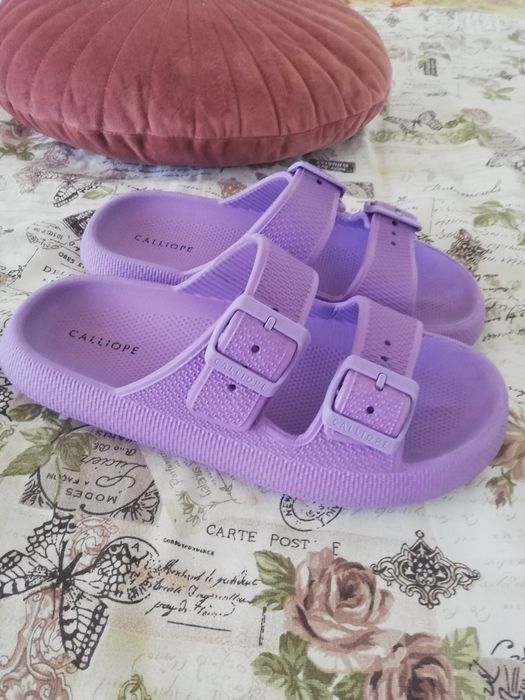 Страхотни дамски чехли на Calliope цвят лавандула