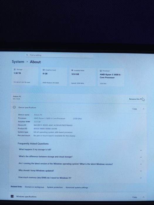 RX 6600+ R5 5600+ 32Гб DDR4 Игровой ПК комплект