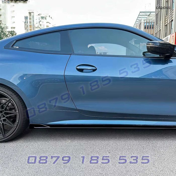 Добавки за прагове за BMW 4 Coupe G22 G23 M Sport 2020+ черен гланц DBb046 бмв г22 лайсни тунинг
