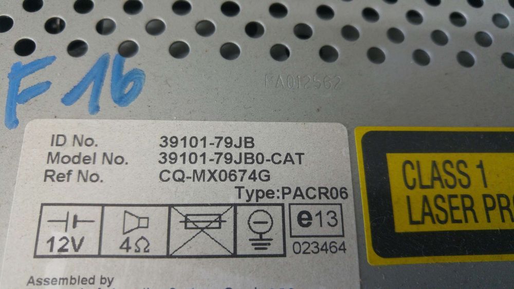Radio cd player fiat sedici 189 3910179jb 3910179jb0