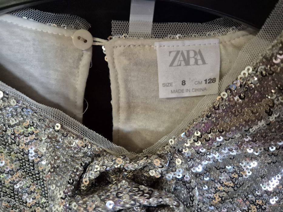 Rochie argintie ocazie fete Zara
