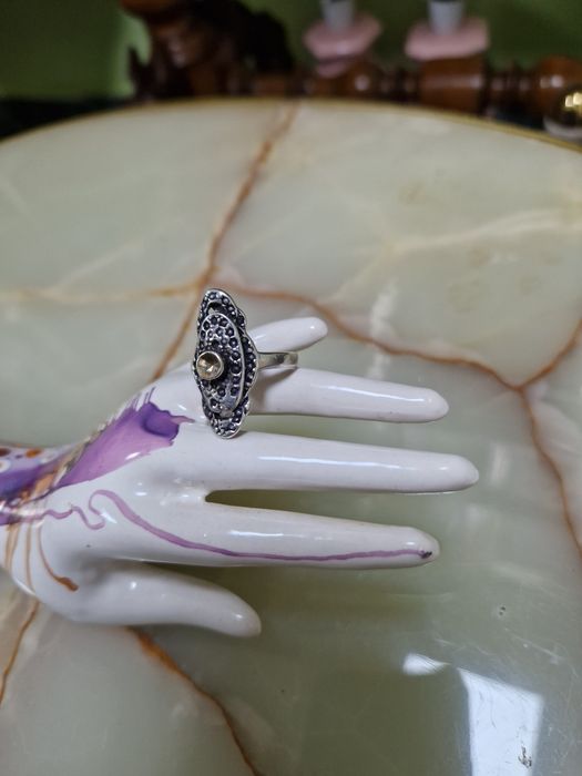 Красив антикварен сребърен пръстен проба 950