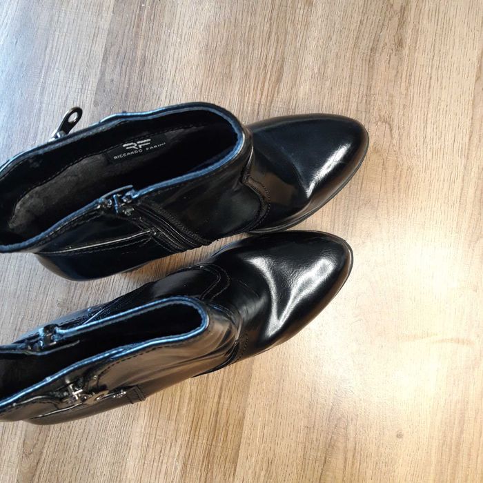 Дамски черни боти с ток, 38 номер