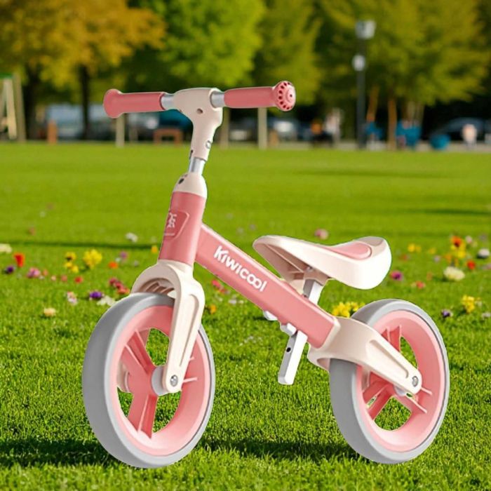 Bicicleta de echilibru-80-110cm, inaltime reglabila roti spuma EVA roz