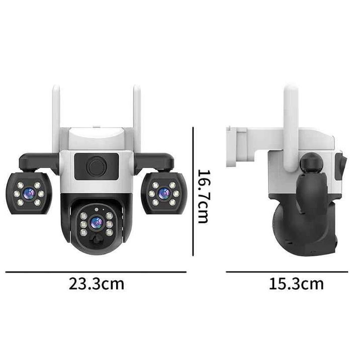 9MP V380 външна домашна камера безжична WiFi дистанционна триобективна HD интелигентна слънчева камера