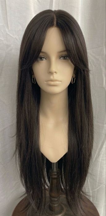 НОВА Кафява естествена перука! 100% високо качество