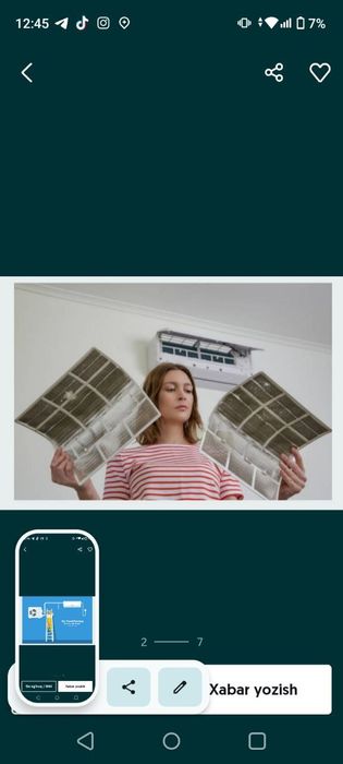 konditsioner usta tashkent remont tuzatish urnatish yechish