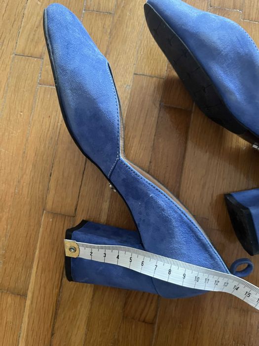 Pantofi piele naturala, albastri, Il Passo, toc robust, masura 36