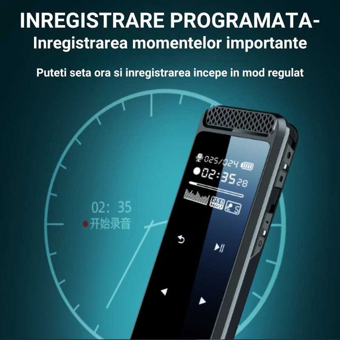 Reportofon prof.32GB,extensie la 256GB,pentru prelegeri,discursuri,etc
