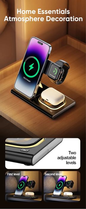 Incarcator magnetic 4 in 1, pentru Apple/iPhone/AirPods/AppleWatch