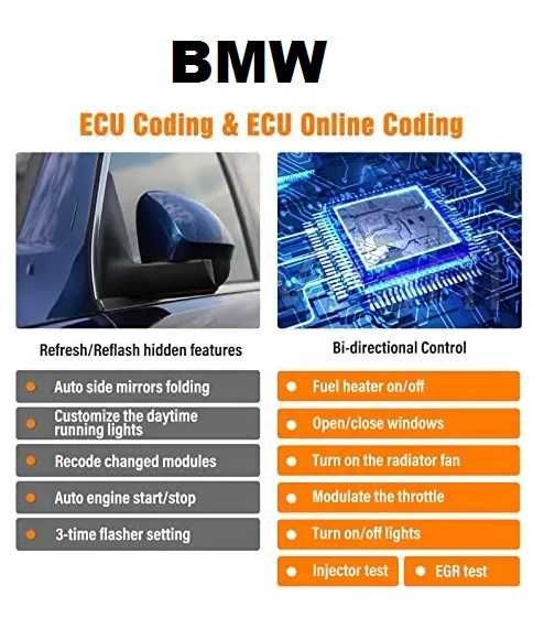 Tester Diagnoza BMW tableta inclusa, codari, functii speciale, update