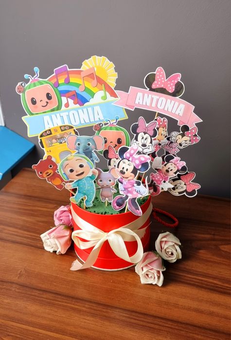 Toppere tort cu tema Cocomelon + Minnie
