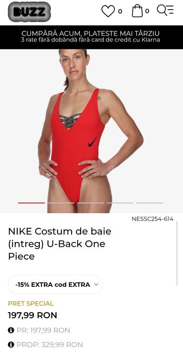 Costum de baie Nike Swim Sneakerkini U-Back One Piece