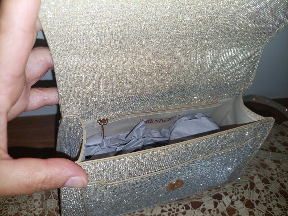 Официална златиста чанта Menubar, малка 23*14*6 см