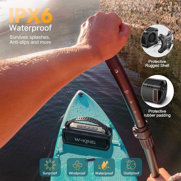 Bluetooth тонколонка W-King 30W, 5,000 mAh Battery, TWS, NFC, TF Card