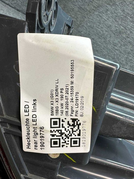 Stop aripa stângă BMW X3 G01