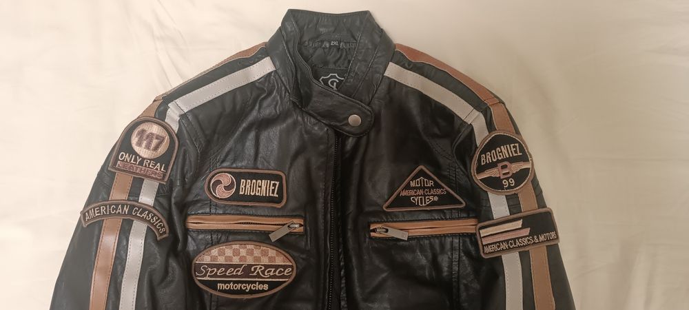 Дамско кожено мото яке   XXL