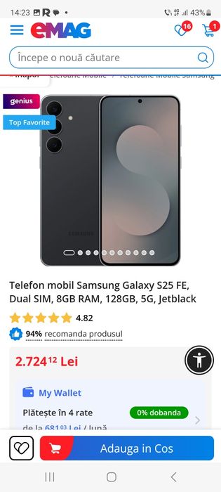 Samsung s25 fe garantie 24 luni