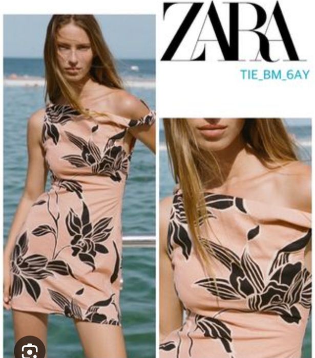 ZARA Linen Dress рокля лен M
