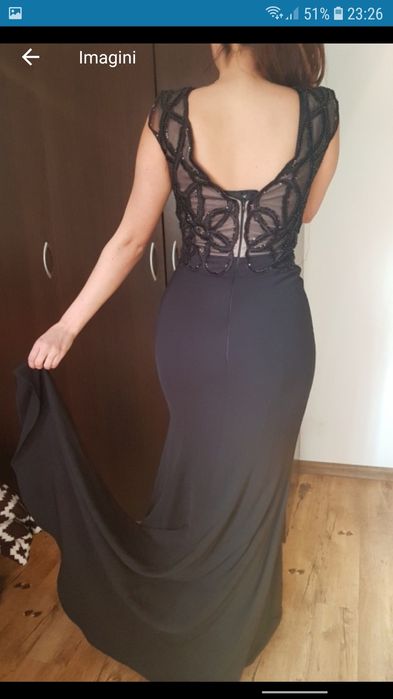 Rochie neagra cu trena