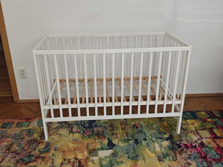 Patut copii din lemn Hubners Dominic 120x60 cm alb