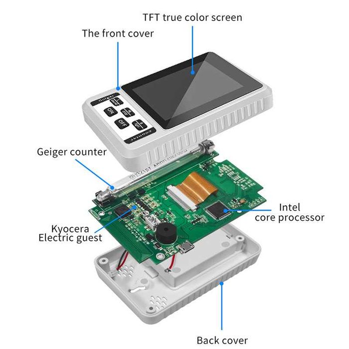 Детектор за ядрена радиация Гайгеров брояч Дозиметър Бета Гама