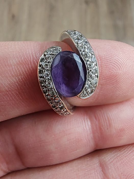 Inel Aur cu diamante și ametist 14k Gr 6,38 cod unic 831