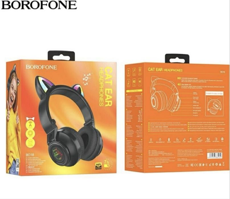 Беспроводные Наушники с ушками оригин cat ear Bluetooth Доставка есть!