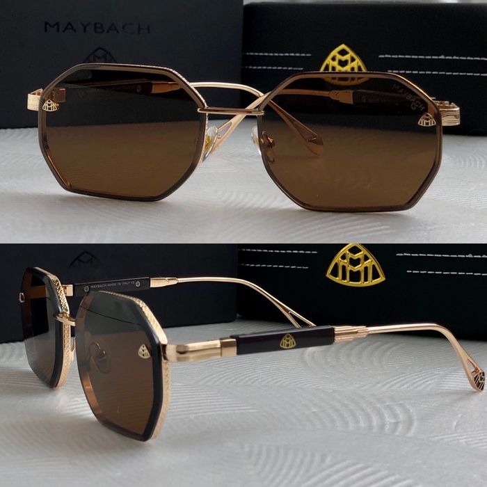 Мъжки слънчеви очила осмоъгълни 4 цвята Maybach черни кафяви сини