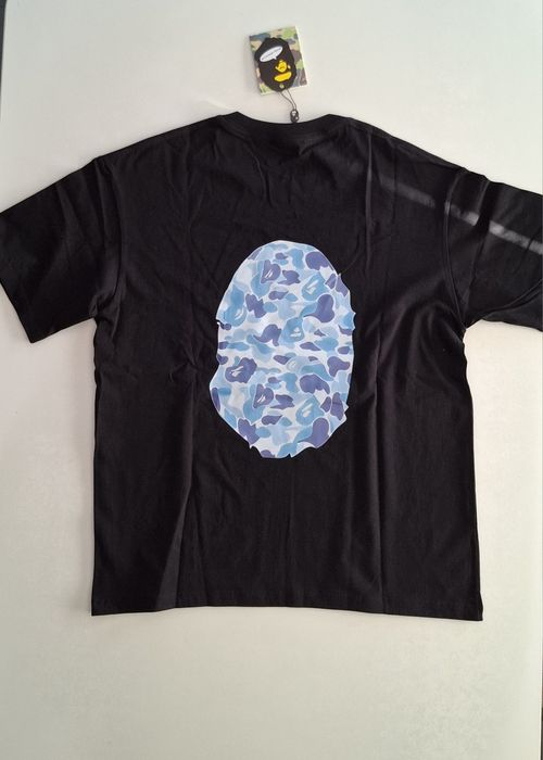 Tricou Bape Negru, Print Albastru, Marimea L