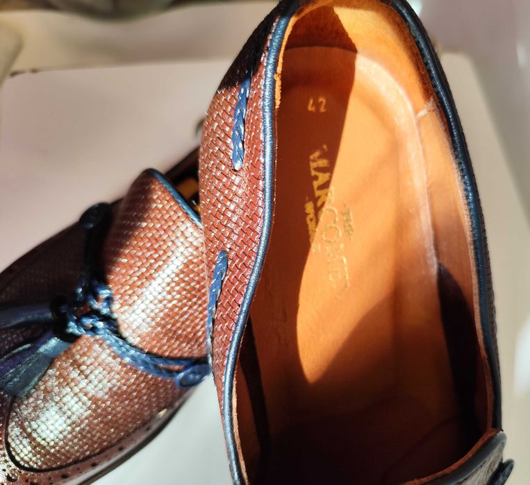 Pantofi loafer tassel 42 42.5 premium Marco Men NOI piele naturala moale maro