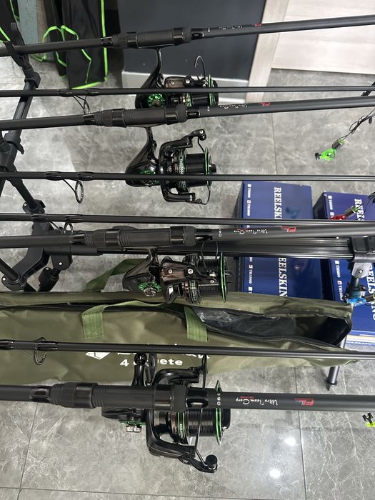 Set pescuit crap complet – FL 3.90m + Reelsking TM10000 (14 rulm) + Rod Pod Robinkan – noi