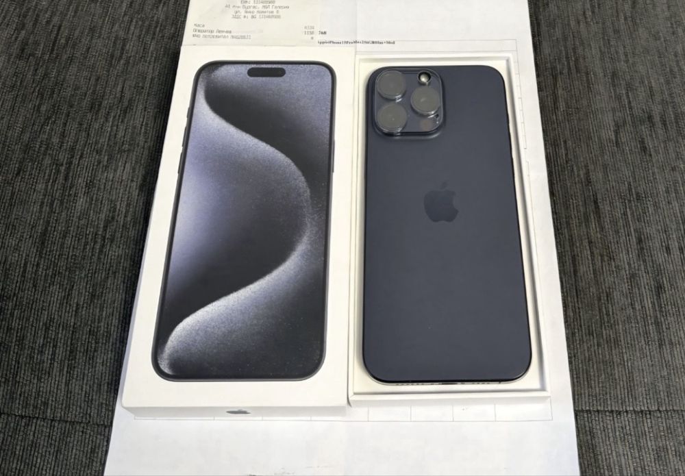 КАТО НОВ 256GB iPhone 15 Pro Max A1 Гаранция 2025 Blue | Син