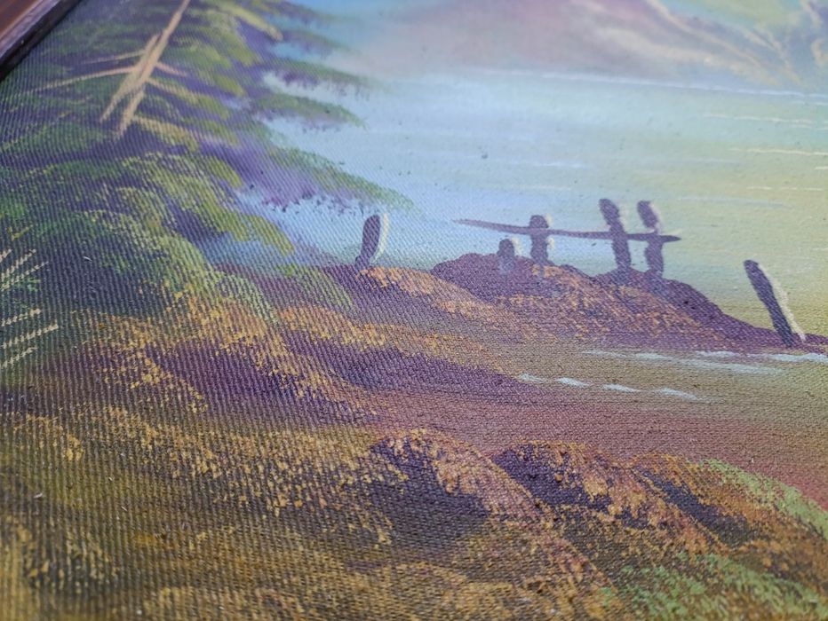 Tablou Pictat "Canoe sub cerul de chihlimbar" Anul 1999