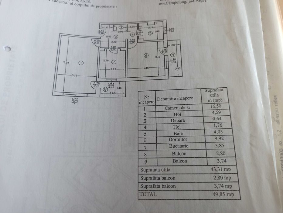 Vânzare apartament 2 camere in Câmpulung Arges