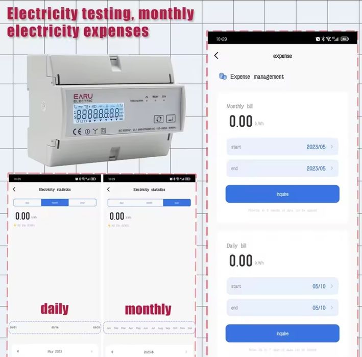 Смарт электромер трифазен, wifi tuya, rs485 modbus rtu