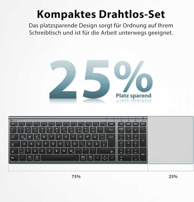 Безжична клавиатура и мишка за компютър, лаптоп и телефон