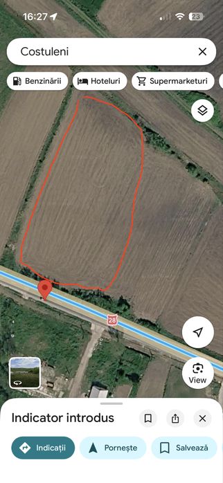 Teren intravilan 5400 mp DN28 Costuleni Iasi, 55 ml deschidere, ideal investitie