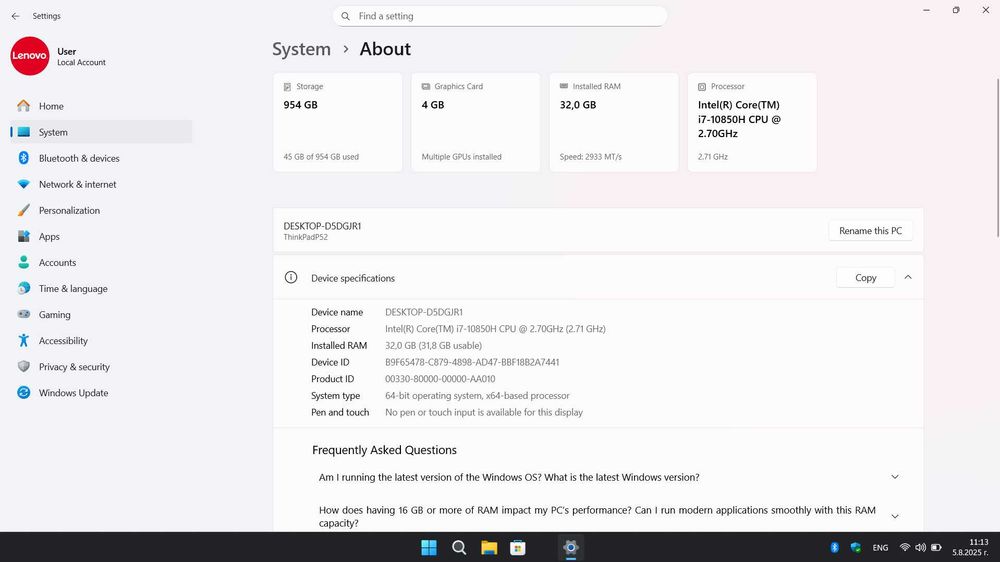 Lenovo ThinkPad P15 Gen 1