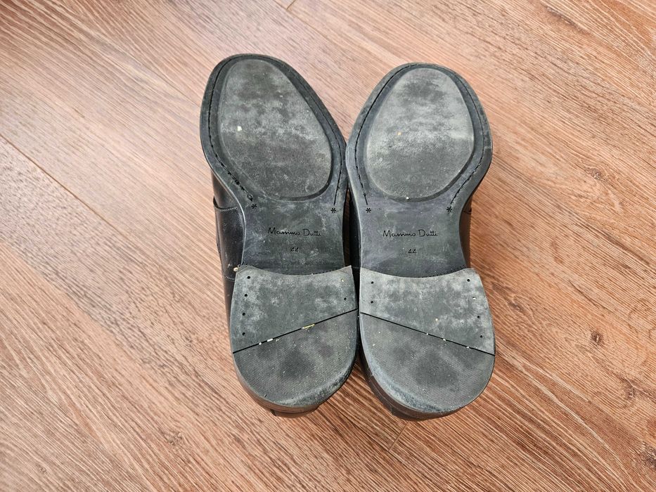 Мъжки черни официални кожени мокасини лоуфъри Massimo Dutti 44