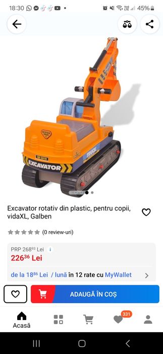 Excavatoare copiii 2 buc în stare bună de funcționare