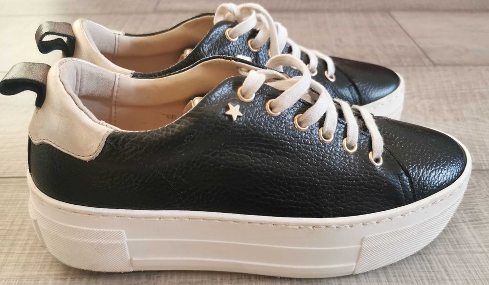 Sneakers Mint Velvet Black Belle Platform Trainers 39