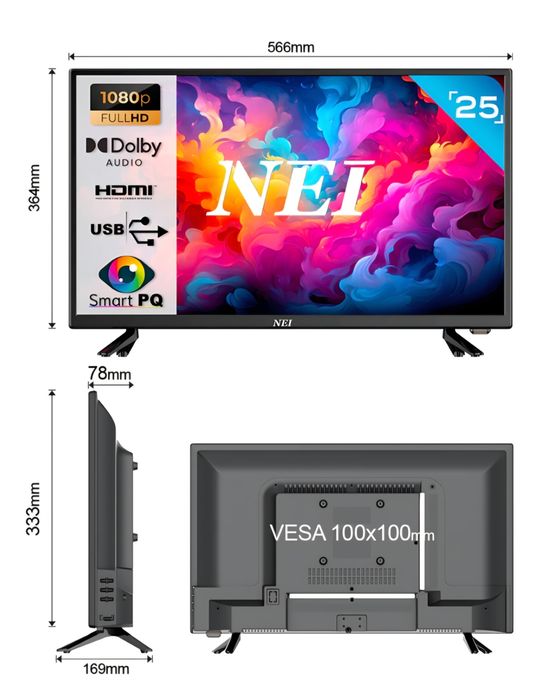 Televizor LED NEI, 62cm Full HD
