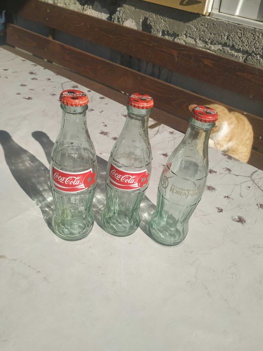 Колекционерска стъклена бутилка Coca Cola FIFA World Cup 2002