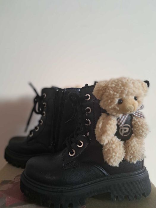 Детски боти Ponki с мече / мечка естествена кожа