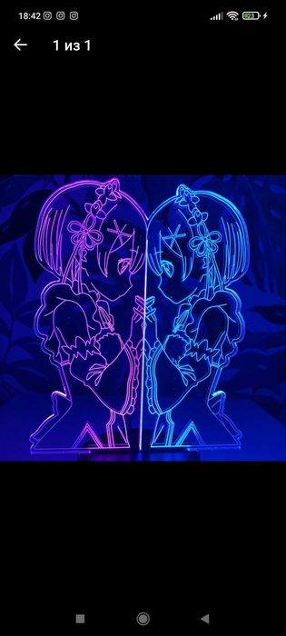 Аниме  RE: zero Рам и Рем ночник