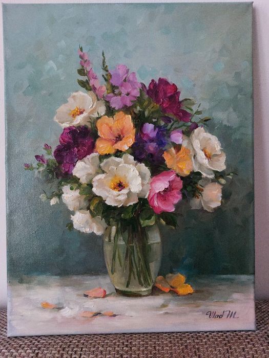 Ulei pe panza, nou, semnat, o bucurie a inimii, un cadou perfect